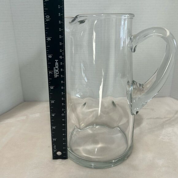 Thick Walls Wavy Glass Water Pitcher. - Picture 8 of 11
